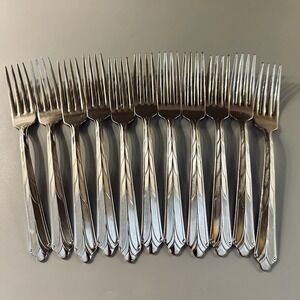 12 Vtg Ekco Stainless DINNER Forks Kenilworth‎ Flatware Fork Set of 12